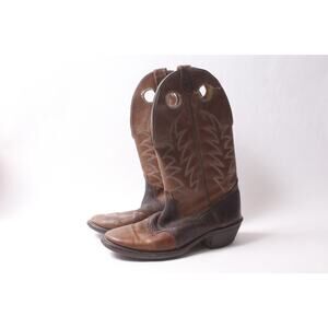 Wrangler Buckaroo Cowboy Boots 10 D Brown Leather with Decor  ~ 260302-WH 1013